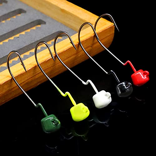 Ned-Rig-Finesse-Offset-Jig-Heads-Kit Weedless Mushroom Ewg Wide Gap Ned Hooks For Bass Fishing (1/6 Oz-4.6G-25Pack) #TOP4