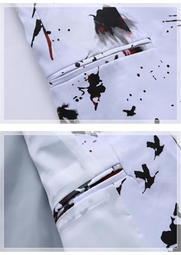 Mens Floral Printed Suit Blazer Homme Club Stage Wedding Single Breasted Jacket3