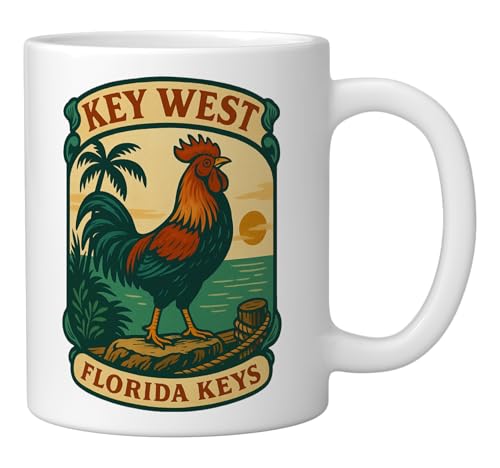 Taza de cerámica blanca con diseño de gallo miniatura 2