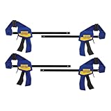 IRWIN QUICK-GRIP 1964758 One-Handed Mini Bar Clamp 4 Pack, 6'