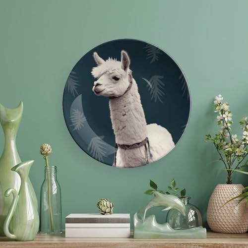 Plato Decorativo Alpaca Llama de Porcelana Bone China 6 pulg miniatura 5