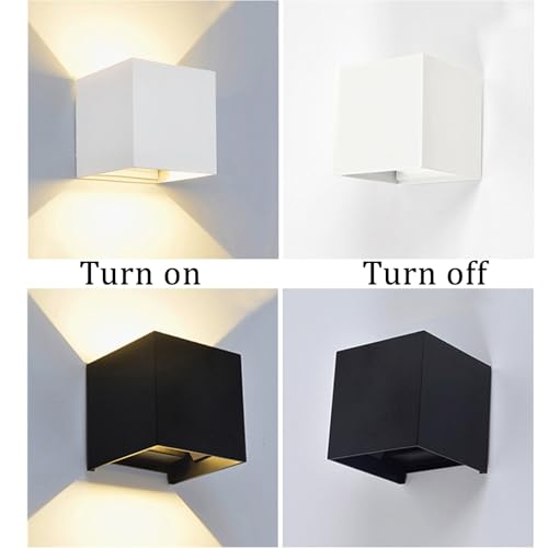 Applique murale LED extérieur noire IP65 avec télécommande pour jardin - 5