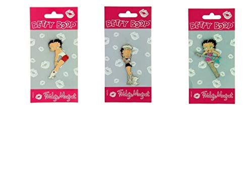 Betty Boop Lot de 3 aimants de réfrigérateur (Cowgirl, London, Rockchick)