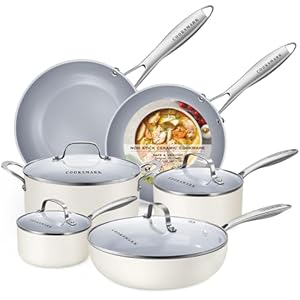 10-Piece Ceramic Nonstick Cookware ...