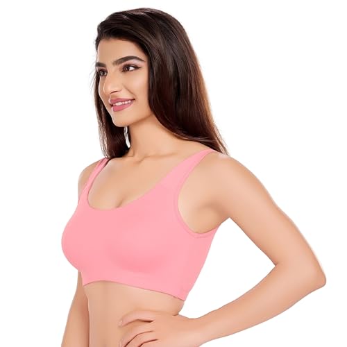 Image of juliet Non Padded Full Coverage Sports Bra for Women | Slip on Bra | Low Impact High Coverage Wireless Support Sports Bra JS 90
