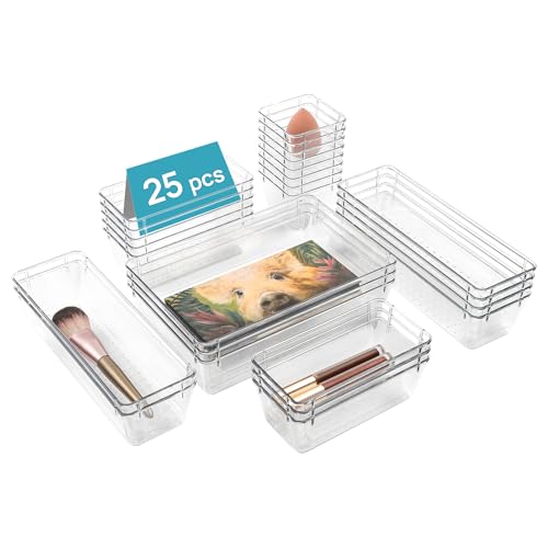 Vtopmart 4 Size 25 PCS Versatile Plastic Drawer Organiser Set