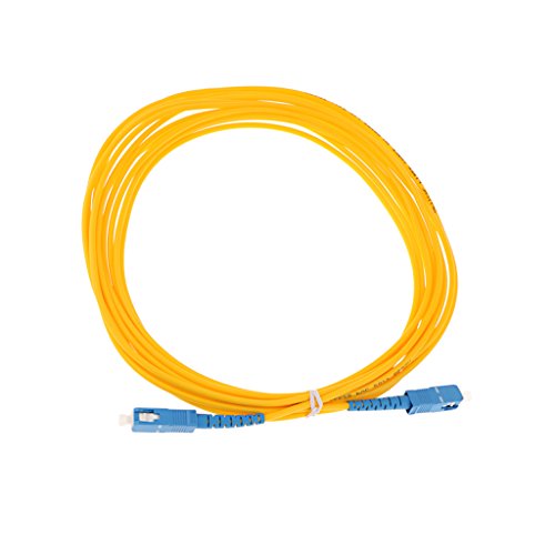 MagiDeal SC-SC Doble Núcleo Fibra óptica Jumper Gota Cable Remiendo Línea Accesorios de Color Amarillo - Amarillo