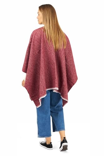 Image of Women's Shawl Wrap Poncho Ruana Cape Cardigan Sweater Open Front for Fall Winter Spring