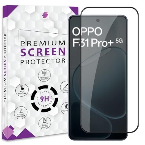 Image of Premium HD+ Tempered Glass Screen Protector Guard For Oppo F31 Pro Plus 5G (6.8 Inch, Pack of 1) | Edge to Edge Coverage With Easy to installation kit & Guide