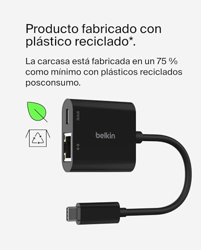 Belkin Connect Adaptador USB-C a Ethernet + Carga de 100 W, 1 Puerto Gigabit Ethernet y 1 Puerto USB-C, conexión rápida de Internet de [10/100/1000] Mbps, para iPhone 16, 15, Samsung Galaxy S24 y más - imagen 7