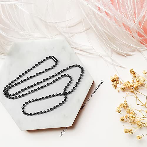 Pure Titanium Material Chain Silver Ball Necklaces For Women Rustproof Adjustable Decorative With Beautiful Packaging (4.0Mm-Black, 24Inch) #TOP4