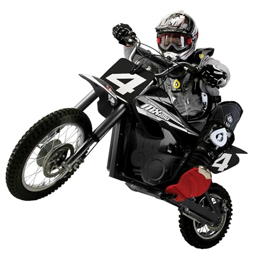 Image of Razor MX650 Dirt Rocket Bike Electric Ride-On for Ages 16+, 220 lb Max Weight, Black - 36V Battery, Up to 17 Mph, 40-Min Run Time, Twist-Grip Throttle, 16 inch Front and 14 inch Rear Pneumatic Tires
