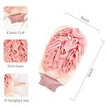 Double-Sided Exfoliating Gloves for Shower，Body Scrub Sponge for Shower Mitt,Deep Exfoliating Glove,Exfoliating Body Scrubber for Bath,Exfoliating Mitt for Shower(Pink) - Image 2