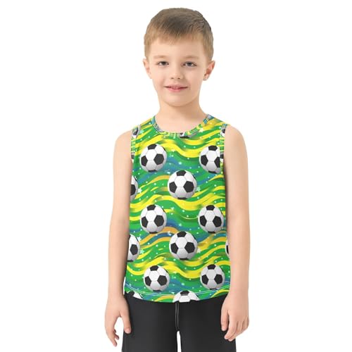 Ball Star Stripe Green Boys Tank Tops Toddler Sleeveless Tank Top Undershirts for Boys,3T2