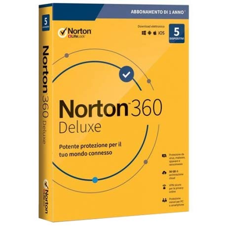 SYMANTEC Norton 360 Deluxe 2020 Licenza Completa 5 Licenza/e 1 Anno/i