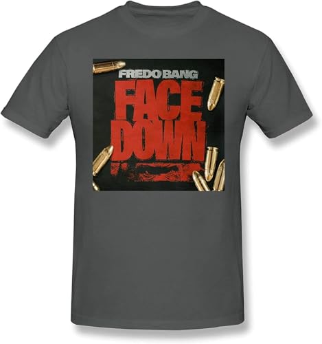 Fredo Bang T-Shirt Men Basic Fit Crew Neck Cotton Short Sleeve Graphic Novelty Fashion Cool Tee Shirts Deep Heather Manches Courtes(Small)