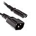 Standard Molded IEC 320 C14 Socket to cablecc IEC C7 Plug AC Power Adapter Cable 30cm