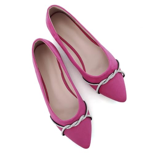 Image of TN TANGNEST Womens Casual Flats Chain Ballet Flats | Fashion Pointed Toe Rhinestone Flats, Comfort Slip On Dress Shoes for Business Work Office Wedding Party