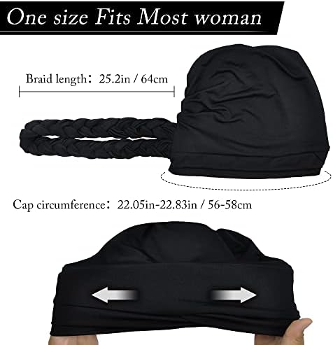 2 Pcs Turbans for Women Soft Head Wraps African Turban Hat Pre Tied Twisted Braid Fashion Beanie Sleep Cap Boho Elastic Headscarf Hair Loss Hat for Women Girls