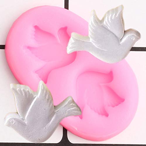 ZPZZPY 3D Colombes Moules en Silicone Pigeon Cupcake Toppermold Bricolage Outils De Décoration De Gâteau De Mariage Bonbons Argile Chocolat