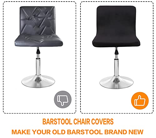Sonnach Bar Stool Covers, Velvet Barstool Slipcovers With Back, Slipcovers For Short Stool (2, Black) #TOP3