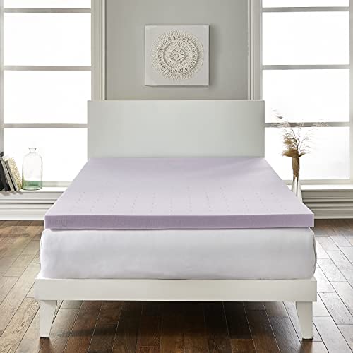 LoftWorks Cool and Fresh 2 inch Lavender Infused Deep Sleep Therapy Extra Soft Foam Mattress Topper, Queen,