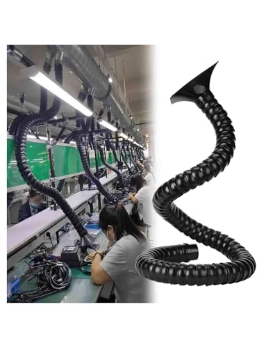 Manguera articulada industrial de 2 y 3 pulgadas, extractor de aire flexible de plástico, brazo colector con capucha for laboratorio y taller.(75mm,150cm/59in)