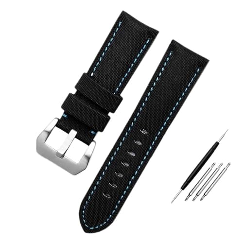 [��ɂ���] �p�l���C PAM1661 441 �E�H�b�` GT2 Magic2 BELL ROSS 22/24/26MM �u���[�u���b�N �E�H�b�`�X�g���b�v �o���h �u���X���b�g�ƌ݊����̂���i�C�����J�[�{���t�@�C�o�[�E�H�b�`�o���h(Black-blue-