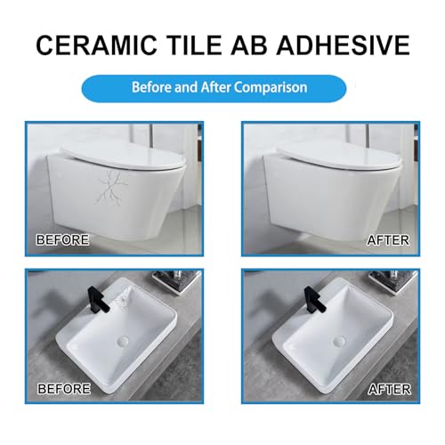 Image of 3.38 oz (100 g) White Tile Repair Kit, Cracked Tile Filler for Tubs, Porcelain, Tile, Sinks, Toilets (White)