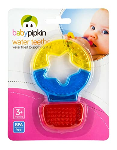Celino® - Mordedor para bebés con relleno de agua, sin BPA, para calmar el dolor de las encías para niños y niñas de 3 m (anillo de estrella)