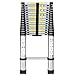 Good Life 15.5FT Telescopic EN131 Professional Folding Aluminum Multi Purpose Telescoping Ladder Extension Ladder with Spring Loaded Locking HMI023