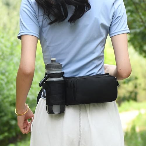 Riñonera ajustable para running senderismo e impermeable con soporte para botella agua 2