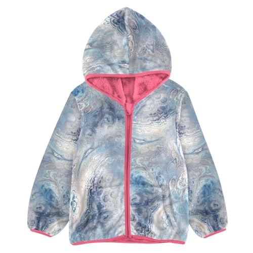 GuoChe Fractal Marble Vein Wavy Ink Dye Boys Fleece Jacket