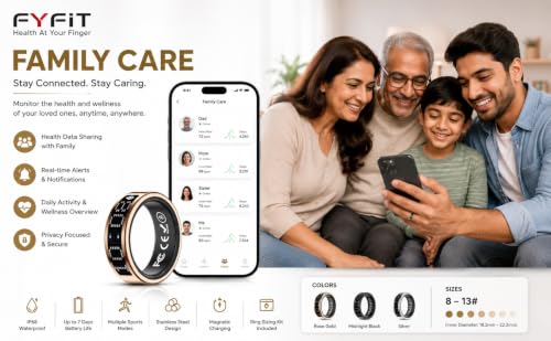 Image of Smart Ring Pro | Buy Sizing Kit First | Caller Notifications & Vibration Alerts | Built-in LED Display | Sleep Tracker, Heart Rate, HRV & SpO₂ | Sports Modes | Gesture Control | Silver | Size 11