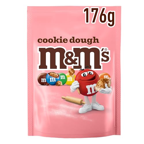M&Ms Cookie Dough Chocolate Sweet Bag 176g | Milk Chocolate Pouch with Crispy Centre for Movie Nights Gourmet Gifting & Personal Treats | Shareable Candy Bites for Travel & Baking Toppings