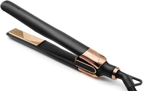 SRILabs StyleQ - Plancha para alisar el cabello, tecnología GraphFlow, iones negativos, terapia de luz infrarroja, 12 ajustes de calor para liso,