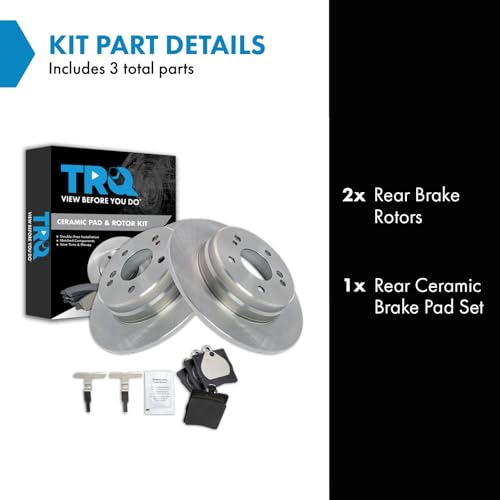 Image of TRQ Rear Brake Pad & Rotor Kit Ceramic Compatible with Chrysler Mercedes-Benz