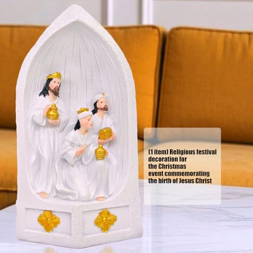 Figurines de crèche de Noël en résine incassable décorative - 3