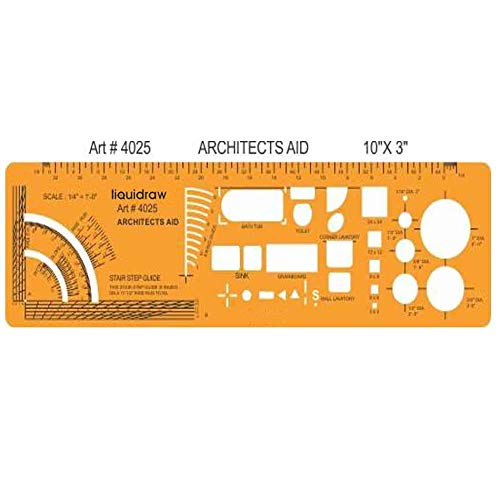 Buy Liquidraw Architects Aid Architectural Scale Ruler Drawing Template