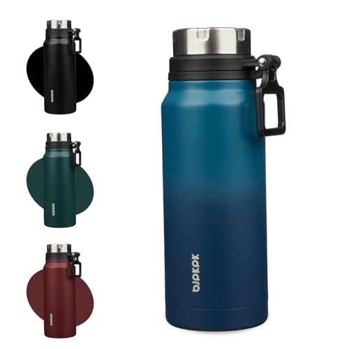 Image of BJPKPK 32oz Large Insulated Water Bottle with Handle, Stainless Steel | Leak-Proof BPA-Free Large Water Bottle, Stainless Steel Vacuum Insulated Bottle for Gym, Work, Outdoor & Everyday Use