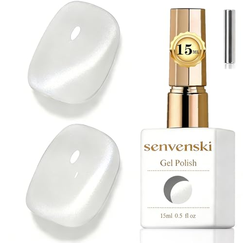 Esmalte gel con imán efecto holográfico 15ML blanco transparente miniatura 1