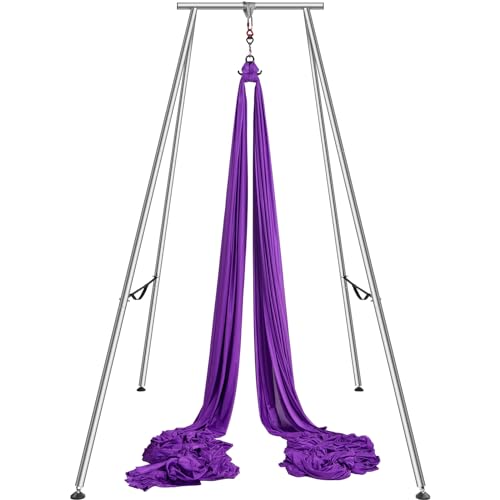 VEVOR Aerial Yoga Frame & Hammock 9.67 ft Height Professional Swing Stand with 13.1 Yards Hammock Max 551.15 lbs Load Capacity Yoga Rig for Indoor Outdoor