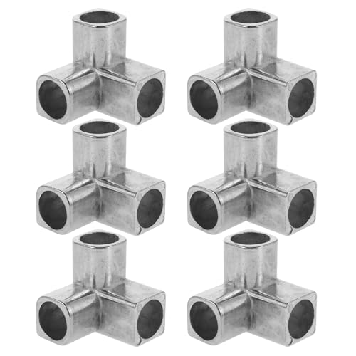 DIYEAH 6 Conectores en T para Barra de Armario - Conector de Aluminio para tubería, Ideal para armarios de Tela, organizadores de Zapatos, secadoras y roperos - Herrajes para Muebles, diámetro
