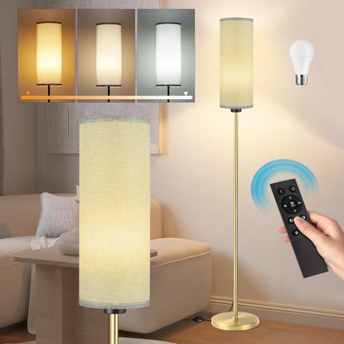 Seruno X Lampade da Terra per Soggiorno, Regolabili Moderna da Tavolo a LED con Telecomando Dimmerabile, Lampada da Terra Grigio da 135 cm, Incluso LED Lampadina 9W per Camera da Letto Decorazione