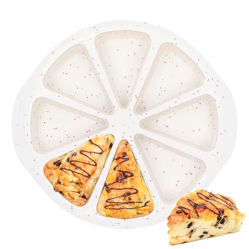 AOTASO Silicone Scone Pan with Metal Reinforced Frame 8-Cavity Non-Stick Food-Grade Mini Scone Pans for Baking BPA free