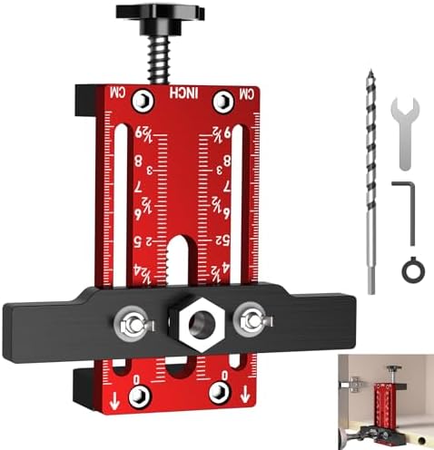Preciva 2-in-1 Cabinet Door Mounting Jig with Drill Bits, Adjusta...