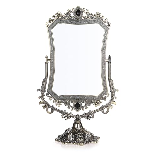 SUMTree Grand miroir de bureau vintage double face pour coiffeuse, miroir de maquillage décoratif antique pour chambre à coucher, salle de bain, style...