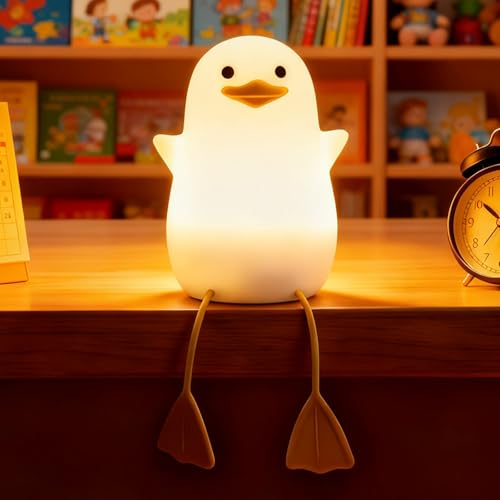 Cute Duck Night Light for Kids Squishy Soft Silicone Nursery Night Lamp with Dimmer & Timer Rechargeable Bedside Light Duck Gifts for Night Feeds Newborn Room Decor Kids Toddlers Girls Boys