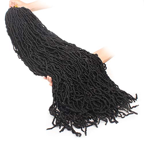 Zrq 2 Packs 36 Inch Soft Locs Crochet Hair,Long Faux Locs 36 Inches Crochet Braids Knotless Style Goddess Locs Crochet Braids Synthetic Dreadlocks Hair Extensions 1B# #TOP7