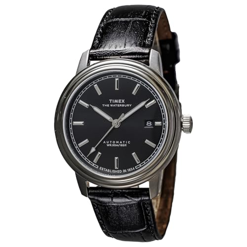 Montre Homme Timex Waterbury Automatique en acier noir chic